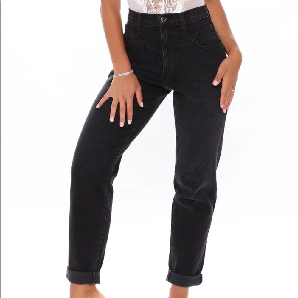 Black Fashion nova Mom jean